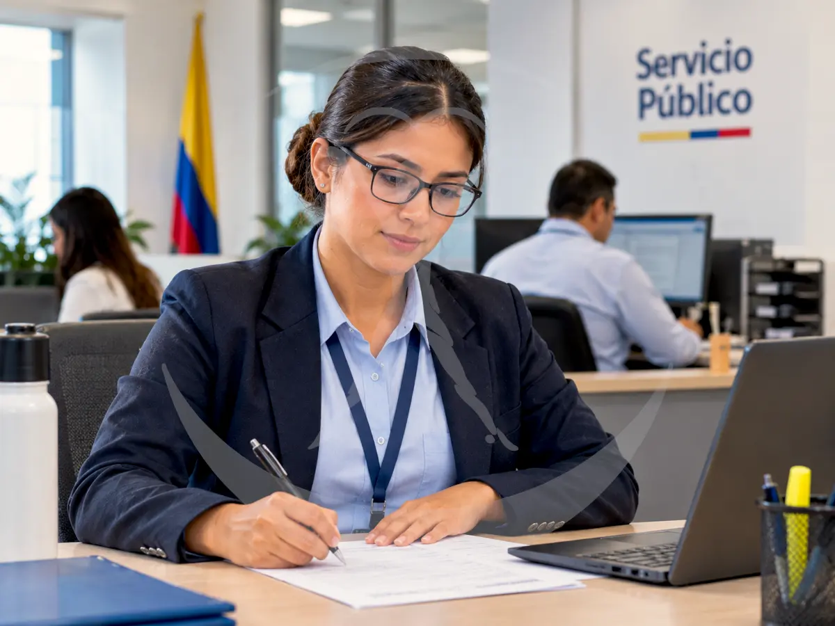 Funcionario público en una oficina durante su examen médico periódico. Imagen ilustrativa (IA)