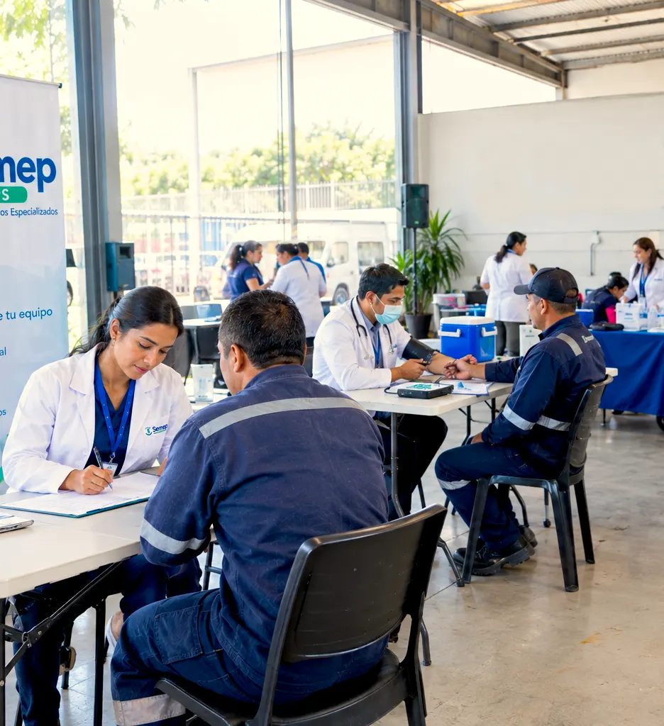Equipo de Semep durante una jornada extramural en una empresa. Imagen ilustrativa (IA)